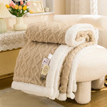 Warm Wool Sherpa Thick Blankets Fluffy Soft Coral Fleece Bedspread on The Bed Single Double Winter Plush Coraline Furry Throw
