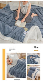 Warm Wool Sherpa Thick Blankets Fluffy Soft Coral Fleece Bedspread on The Bed Single Double Winter Plush Coraline Furry Throw