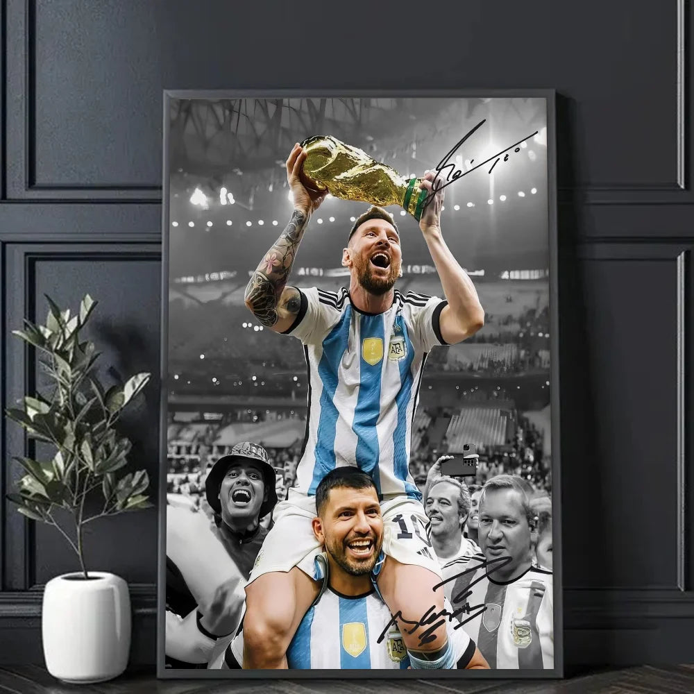 Legend football player Messi Poster Frameless Personalized Wall Art Poster Photos for Living Room Home Decor