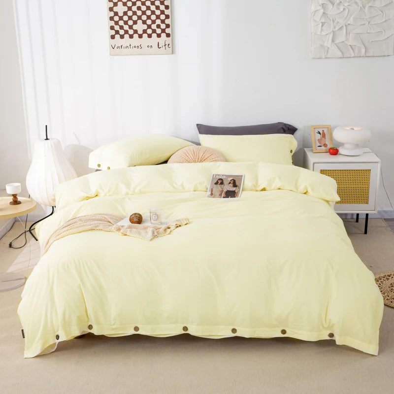 3pcs  100% cotton bedding set Double Duvet Cover Set 220x240 Solid Twist Cotton King Size Bedding Set Quilt Cover Set