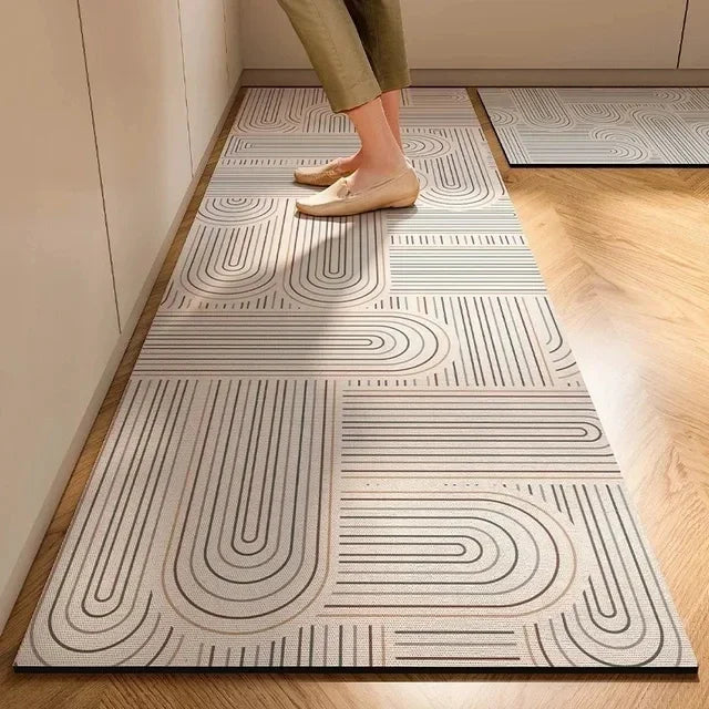 VIKAMA 1/2PC Wabi-Sabi Kitchen Floor Mat Non-Slip And Oil Resistant Carpet Diatomaceous Mud Absorbent Foot Mat Home Decoration