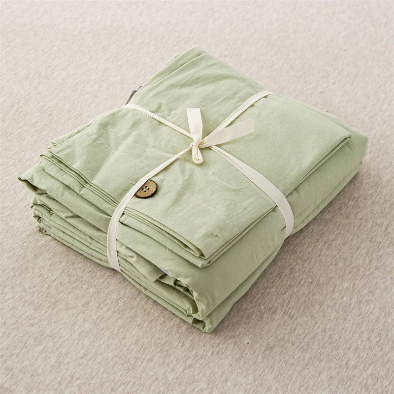 3pcs  100% cotton bedding set Double Duvet Cover Set 220x240 Solid Twist Cotton King Size Bedding Set Quilt Cover Set