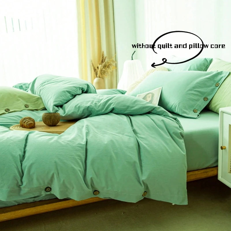3pcs  100% cotton bedding set Double Duvet Cover Set 220x240 Solid Twist Cotton King Size Bedding Set Quilt Cover Set