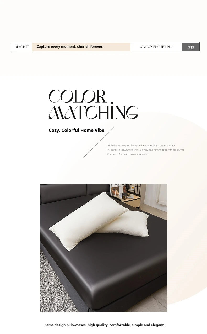 Waterproof Smooth Satin Fitted Sheet For Single Double Queen King Bed Silky Mattress Protector For Women Kids Family with Pet