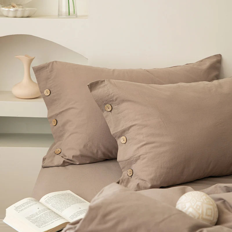 3pcs  100% cotton bedding set Double Duvet Cover Set 220x240 Solid Twist Cotton King Size Bedding Set Quilt Cover Set