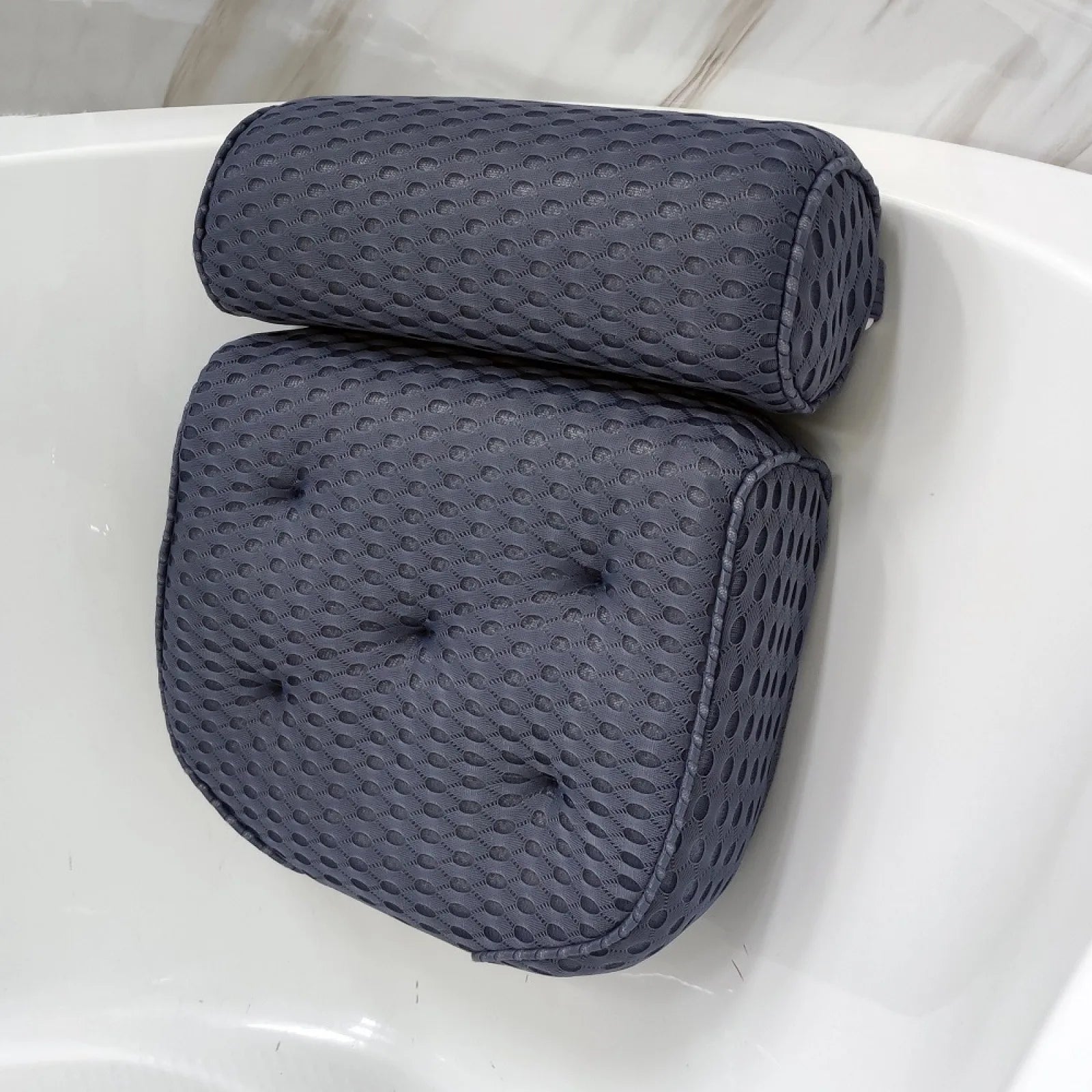1/2 Pcs Spa Bathtub Pillow with Anti-Slip Suction Cups for Neck and Back Support, Air Mesh Bathtub Bathroom Accessory