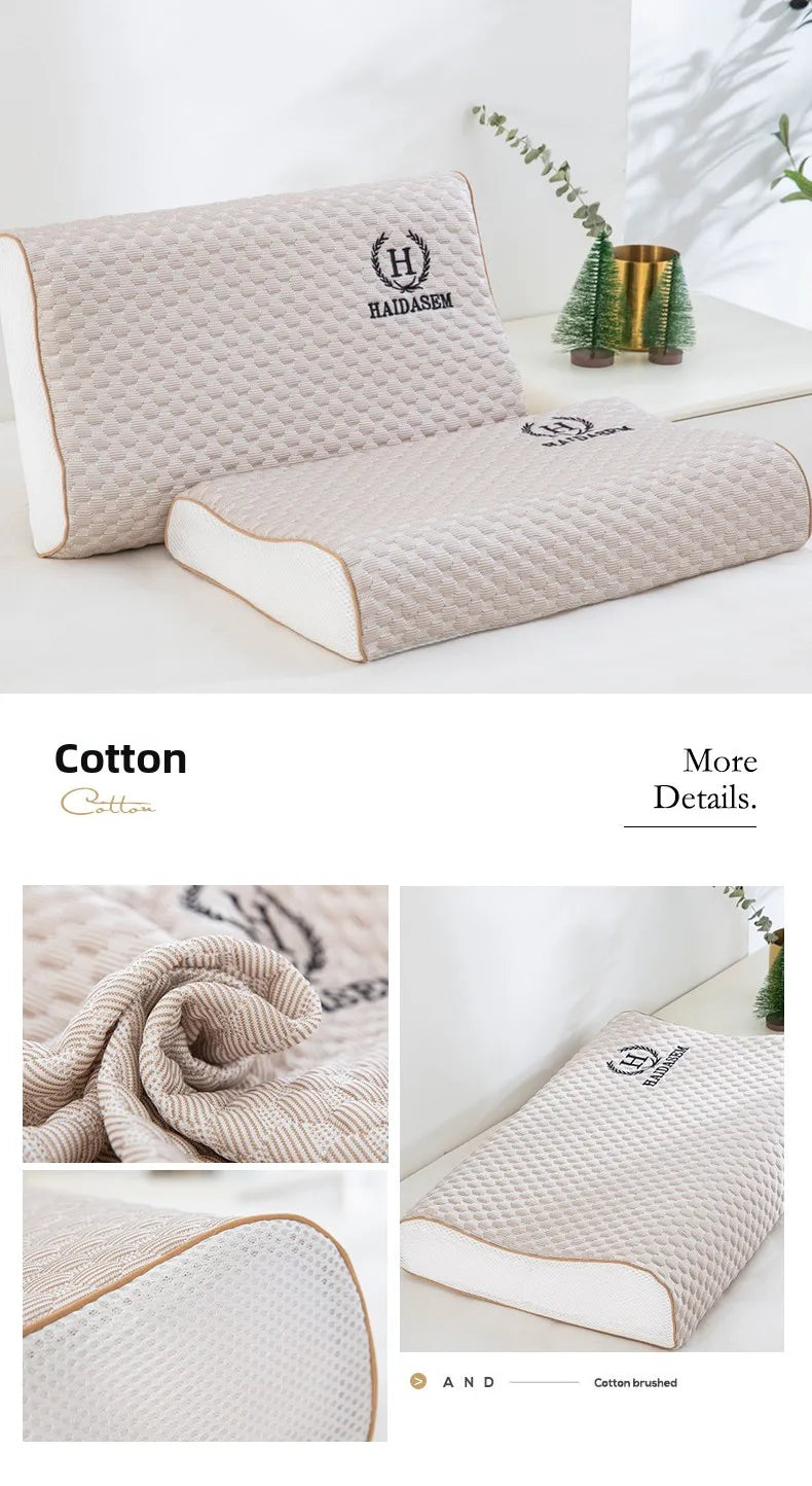 Summer Ice Silk Latex Pillowcase Bean Memory Single 30x50 Children's Pillow Core Case 40x60 Breathable Pair Bidirectional Use