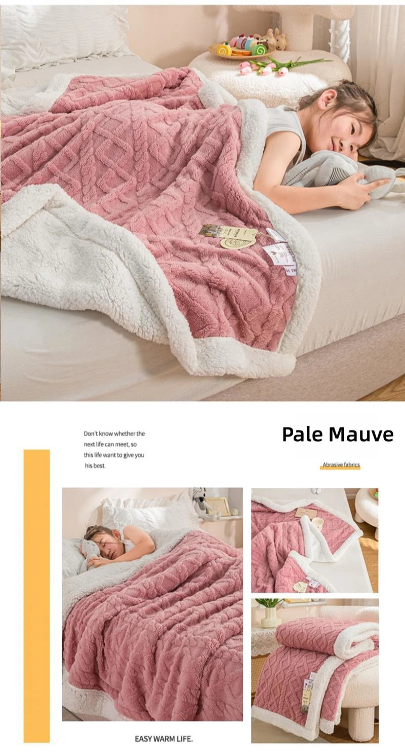 Warm Wool Sherpa Thick Blankets Fluffy Soft Coral Fleece Bedspread on The Bed Single Double Winter Plush Coraline Furry Throw