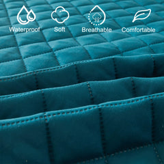 1pc Quilted Waterproof Fitted Sheet, Machine Washable Mattress Protector Single Double Bed Cover
