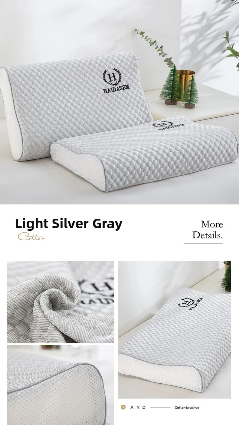Summer Ice Silk Latex Pillowcase Bean Memory Single 30x50 Children's Pillow Core Case 40x60 Breathable Pair Bidirectional Use