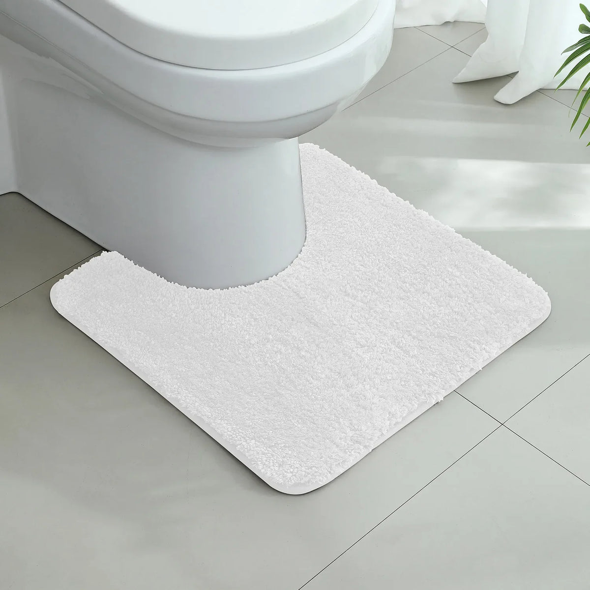 U-shaped thickened bathroom floor mat, plush material, bathtub absorbent mat, anti slip foot mat, bathroom small carpet, entranc