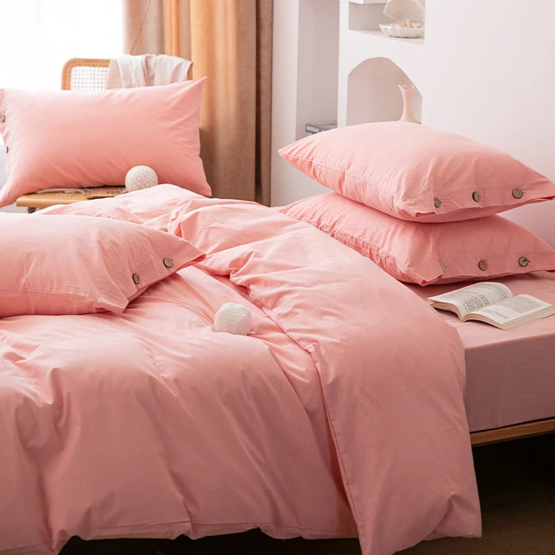 3pcs  100% cotton bedding set Double Duvet Cover Set 220x240 Solid Twist Cotton King Size Bedding Set Quilt Cover Set