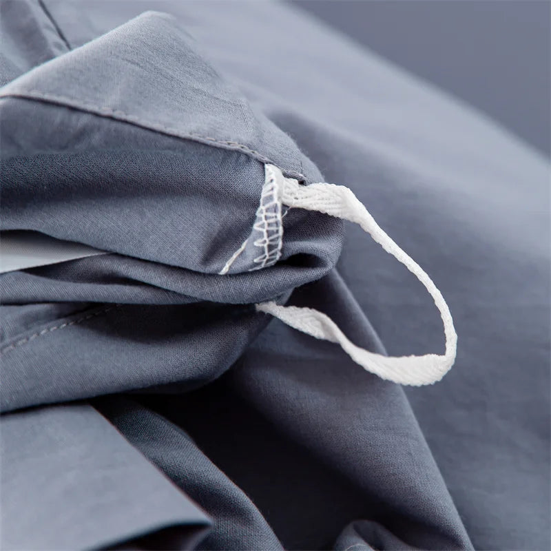 3pcs  100% cotton bedding set Double Duvet Cover Set 220x240 Solid Twist Cotton King Size Bedding Set Quilt Cover Set