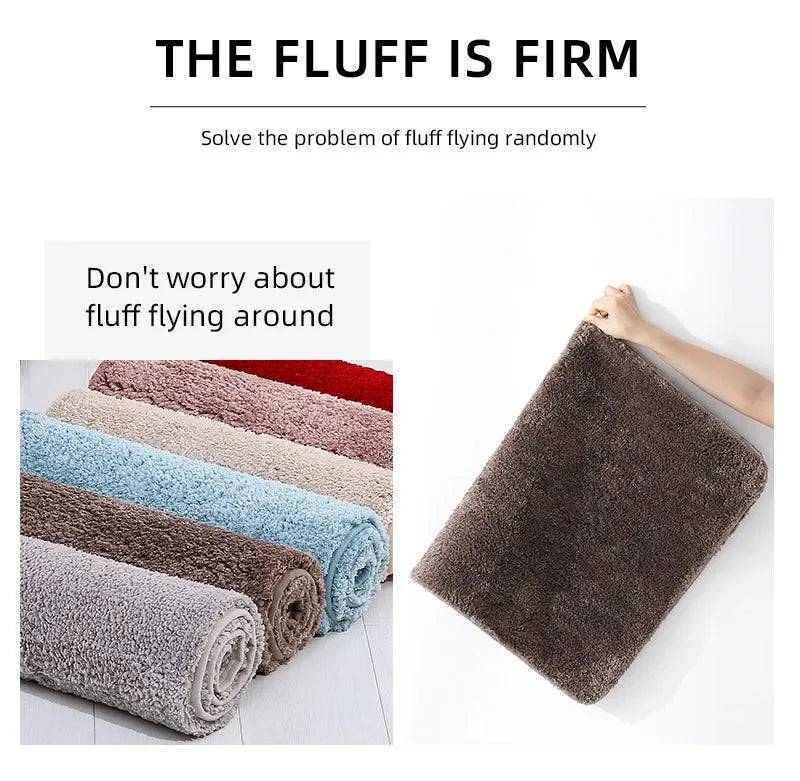 U-shaped thickened bathroom floor mat, plush material, bathtub absorbent mat, anti slip foot mat, bathroom small carpet, entranc