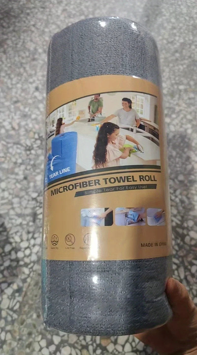 50 Sheetes/Roll Reusable Cleaning Wipe Household Kitchen Cloth Microfiber Towel Rolls Dish Rags Wash Paper Towel Replacement