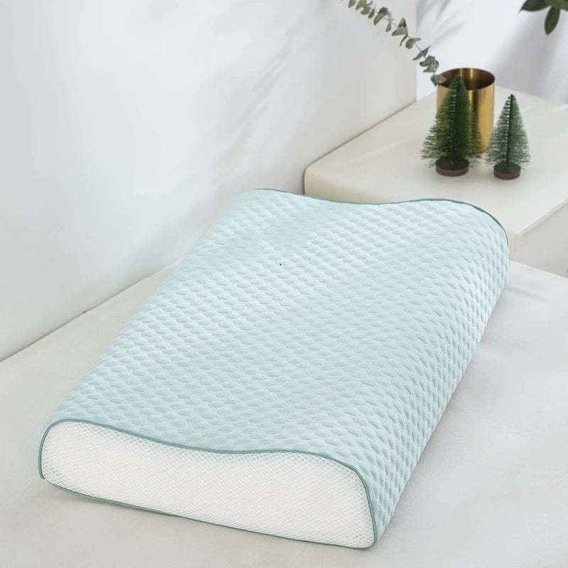 Summer Ice Silk Latex Pillowcase Bean Memory Single 30x50 Children's Pillow Core Case 40x60 Breathable Pair Bidirectional Use