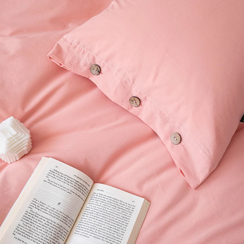 3pcs  100% cotton bedding set Double Duvet Cover Set 220x240 Solid Twist Cotton King Size Bedding Set Quilt Cover Set