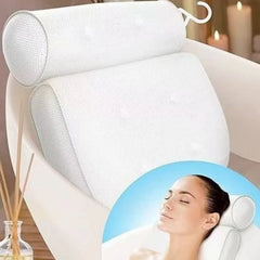 1/2 Pcs Spa Bathtub Pillow with Anti-Slip Suction Cups for Neck and Back Support, Air Mesh Bathtub Bathroom Accessory