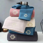 1/5/10PCS Bathroom Cotton Towel 35x75cm 70x140cm Hand Face Bath Towel Soft Gift Absorbent Sport Absorbent Towel 수건 세트 Blue White