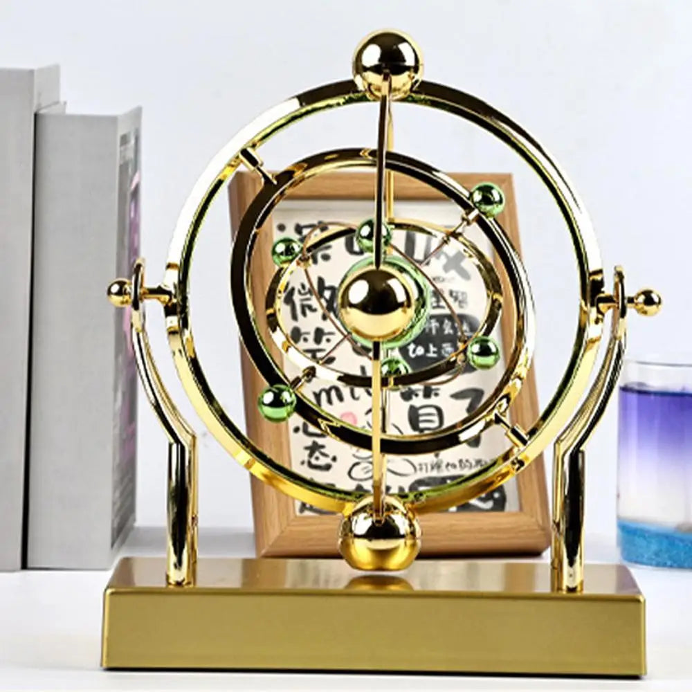 Celestial Orbit Pendulum Perpetual Motion Machine, Kinetic Art Desk Decor, Astronomy Model for Home Office, Rotating Sculpture
