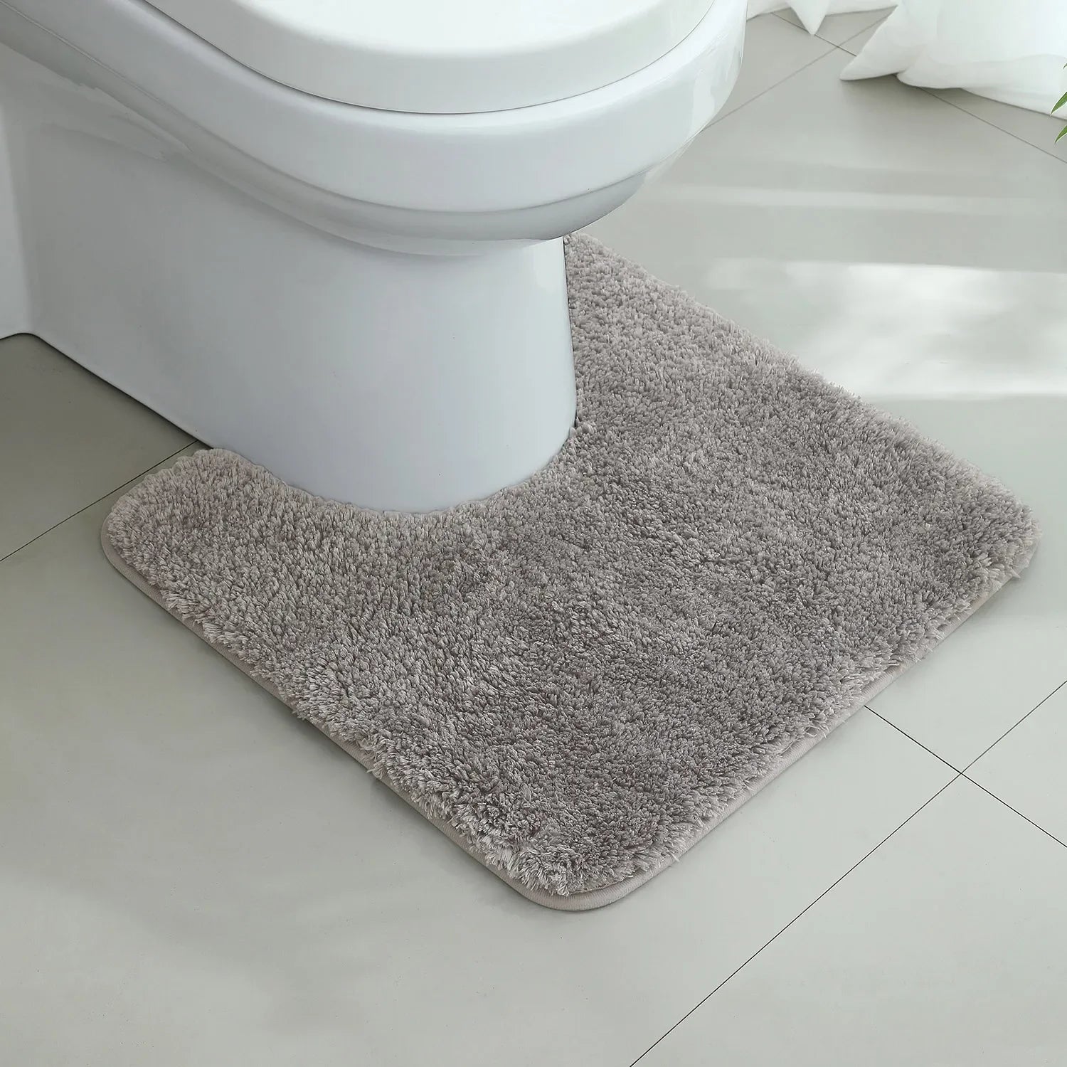 U-shaped thickened bathroom floor mat, plush material, bathtub absorbent mat, anti slip foot mat, bathroom small carpet, entranc