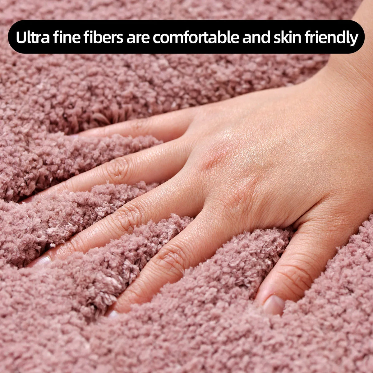 U-shaped thickened bathroom floor mat, plush material, bathtub absorbent mat, anti slip foot mat, bathroom small carpet, entranc