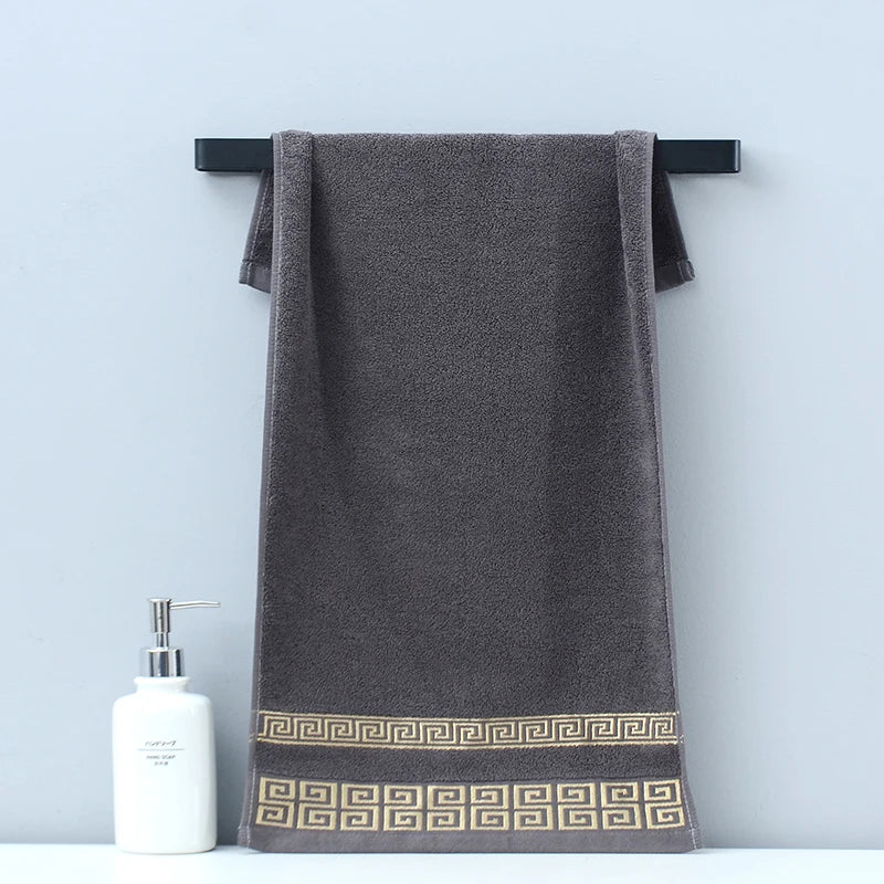 1/4/6pcs Black Cotton Towels 34x74cm 70x140cm Embroidered Hotel Quality Bath Towel for Adults Christmas Gift Thicken Face Towels
