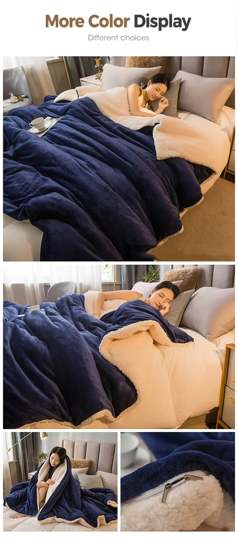 Wool Throw Blanket Keep Warm Winter Bed Blankets Double Sided Queen Duvet Cover Camping Double Bed Cover Bedspread On The Bed