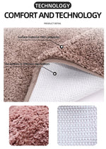 U-shaped thickened bathroom floor mat, plush material, bathtub absorbent mat, anti slip foot mat, bathroom small carpet, entranc