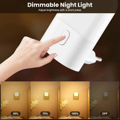 1/2pcs Plug-in LED Night Light, Mini Warm White LED Nightlight, Adjustable Brightness for Bedroom, Bathroom, Kitchen, Hallway