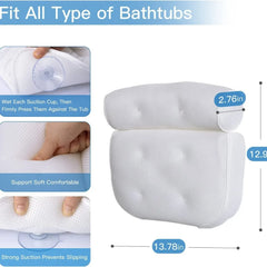 1/2 Pcs Spa Bathtub Pillow with Anti-Slip Suction Cups for Neck and Back Support, Air Mesh Bathtub Bathroom Accessory