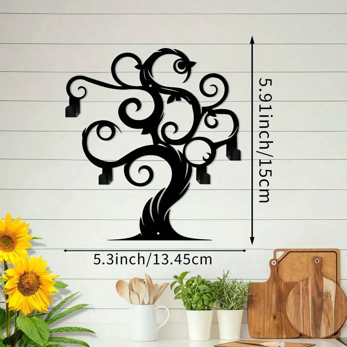 3pcs Black Metal Wall Art Decor Tree Of Life Metal Tree Wall Art Tree Sign Metal Wall Decoration Housewarming Hanging Wall Art