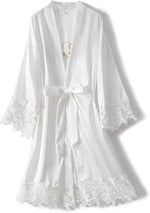 Bridesmaid Robes Rose Gold Bride Robe Wedding Bridesmaid Gift Satin Lace Robe Bridal Dressing Gown Bachelorette Party Pajamas