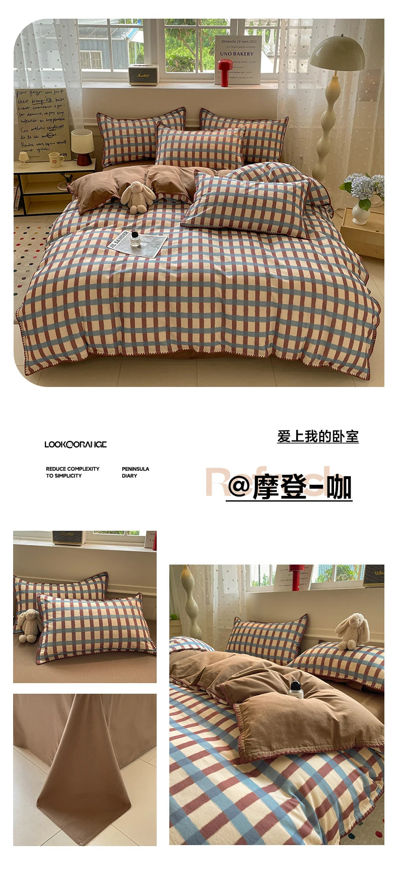 Luxury Heavyweight Cotton Bedding Set 100% Premium Washed Cotton Duvet Cover Set Cozy Home Decor King Size Ultra Soft Breathabe