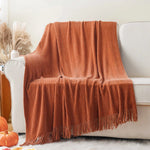 Battilo Chenille Knit Blankets with Tassels Green Plaid Throw Blanket for Bed Couch Decorative Sofa Blanket Bedroom Spring Decor