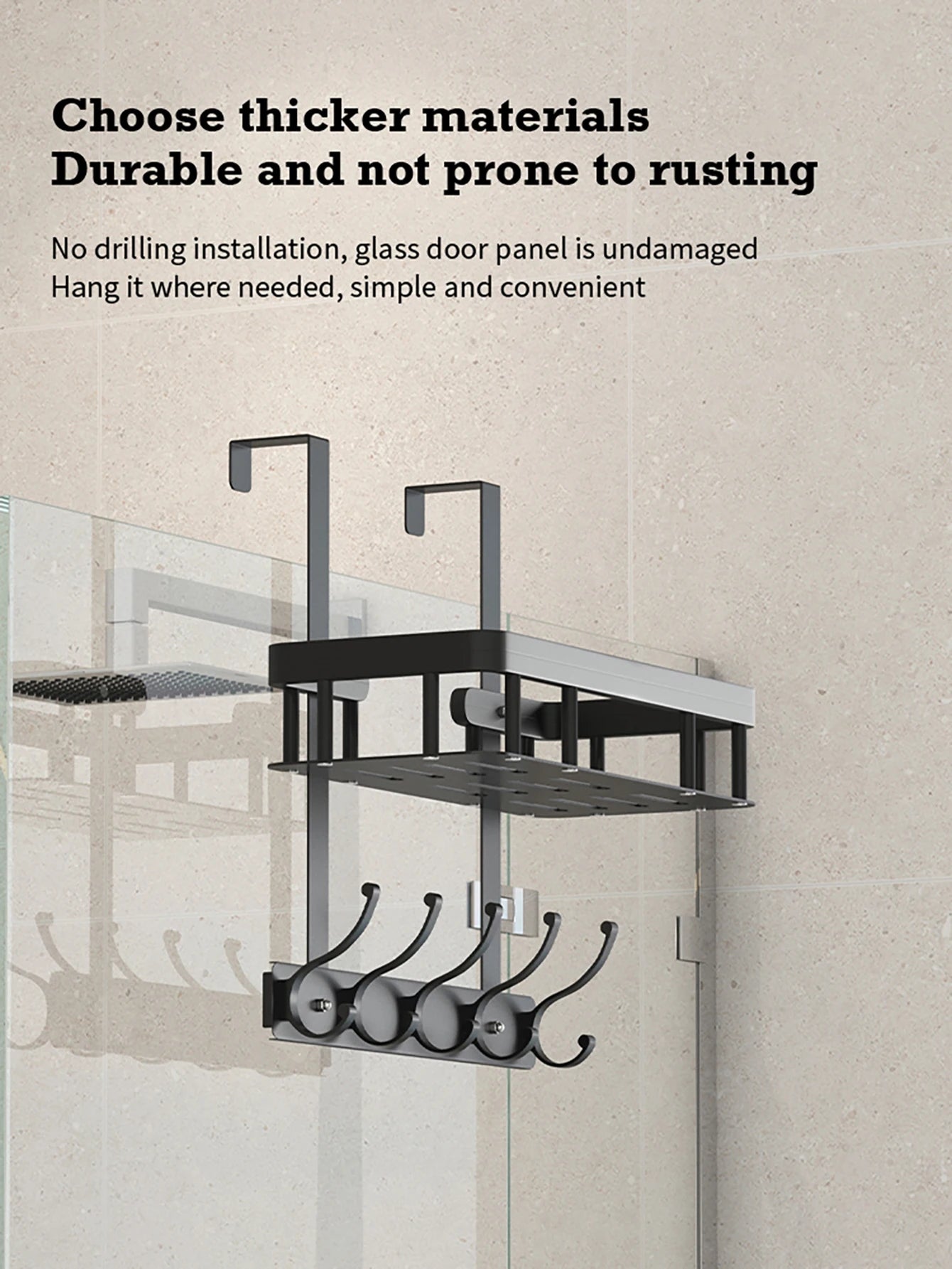 bathroom wall mounted storage rack, door mounted rack, shower gel rack, shower supplies storage rack