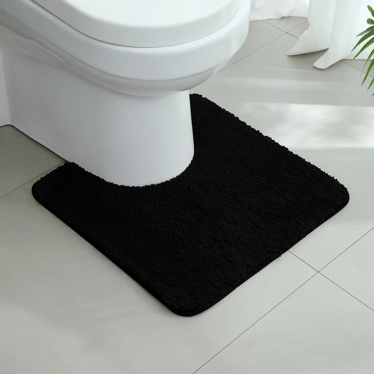 U-shaped thickened bathroom floor mat, plush material, bathtub absorbent mat, anti slip foot mat, bathroom small carpet, entranc