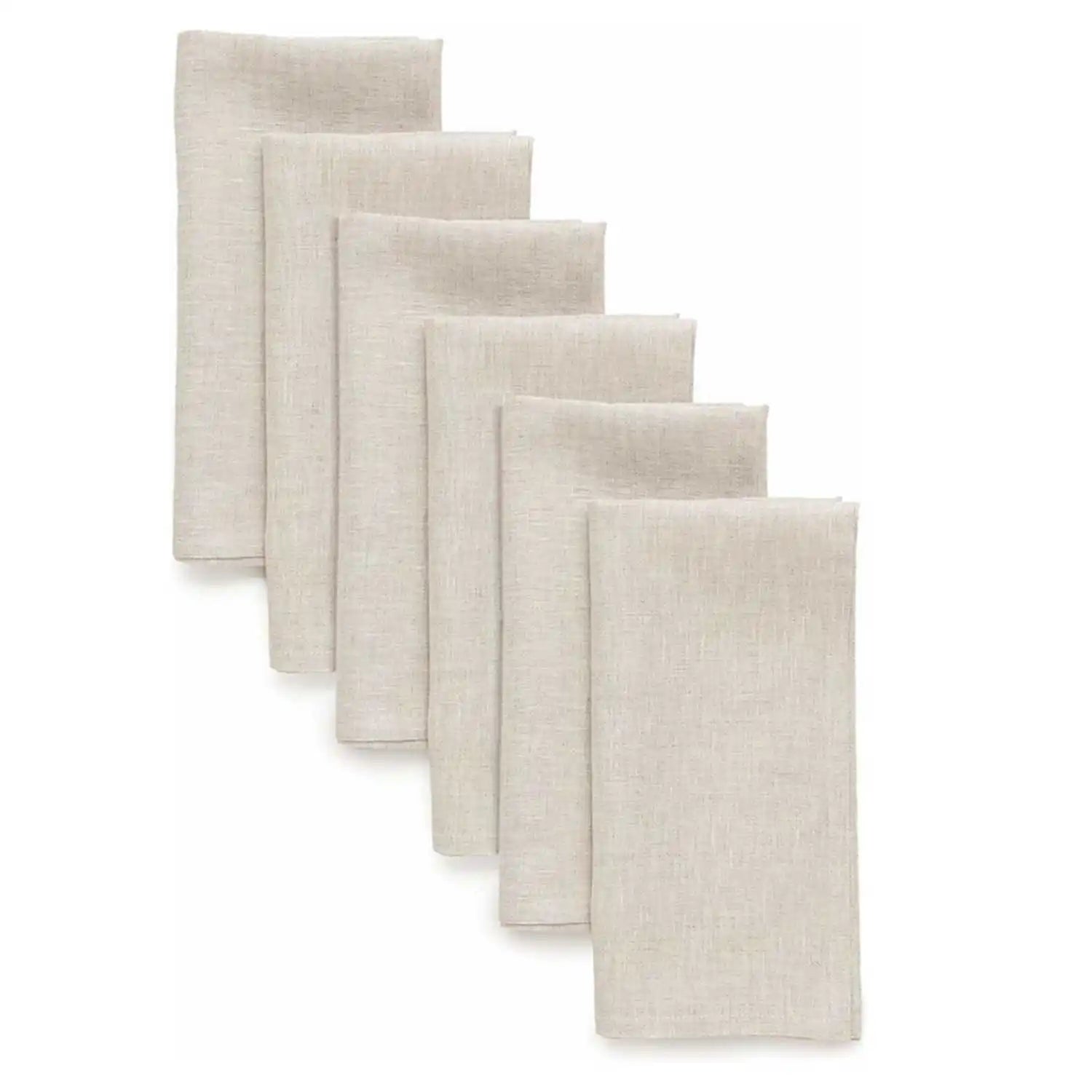 Set of 12 Linen Flax Cotton Cloth Dinner Napkin Natural Fabric Napkins Mitered Corners Wedding Napkins Dinner Napkins