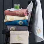 1/5/10PCS Bathroom Cotton Towel 35x75cm 70x140cm Hand Face Bath Towel Soft Gift Absorbent Sport Absorbent Towel 수건 세트 Blue White
