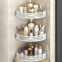 Modern Bathroom Corner Organizer Rack Self Adhesive Shower Shelf For Cosmetics Toiletries Storage Valentines Day Gift Home Decor
