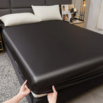 Waterproof Smooth Satin Fitted Sheet For Single Double Queen King Bed Silky Mattress Protector For Women Kids Family with Pet