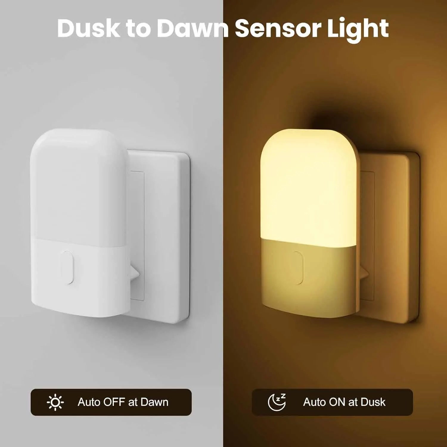 1/2pcs Plug-in LED Night Light, Mini Warm White LED Nightlight, Adjustable Brightness for Bedroom, Bathroom, Kitchen, Hallway