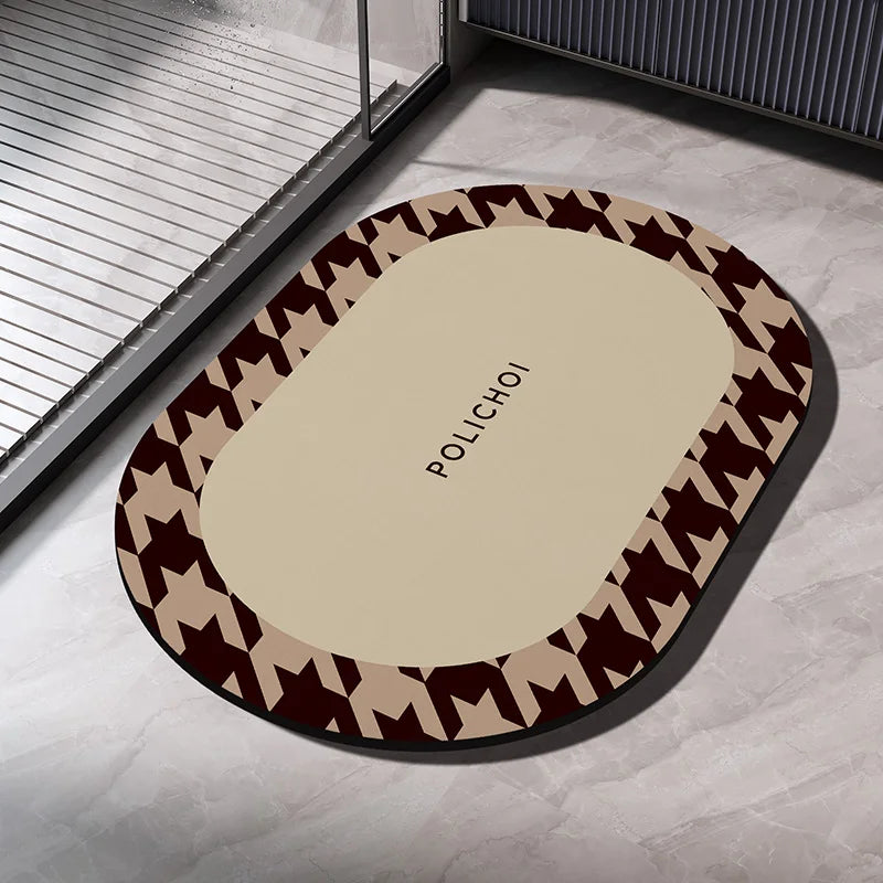 Diatomite Bath Mats Bathroom Absorbent Anti Slip Floor Mat Foot Carpet Quick Dry Shower Toilet Rug Doormat Washable