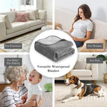 Waterproof Blanket for Bed Sofa Couch, Water Resistant Blanket，Reversible Leakproof Bed Cover for Adults Elderly Pets