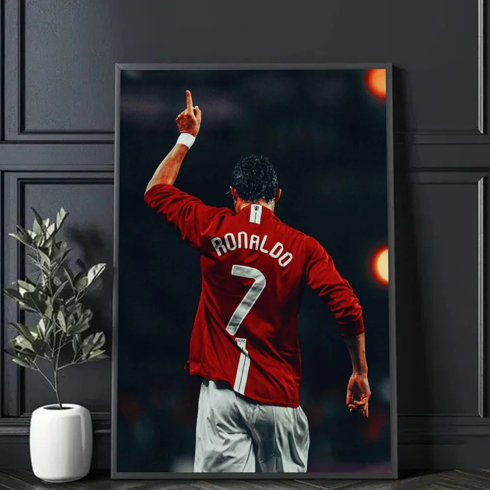 Football Star CR7 C.Ronaldo Poster Frameless Personalized Wall Art Poster Photos for Living Room Home Decor