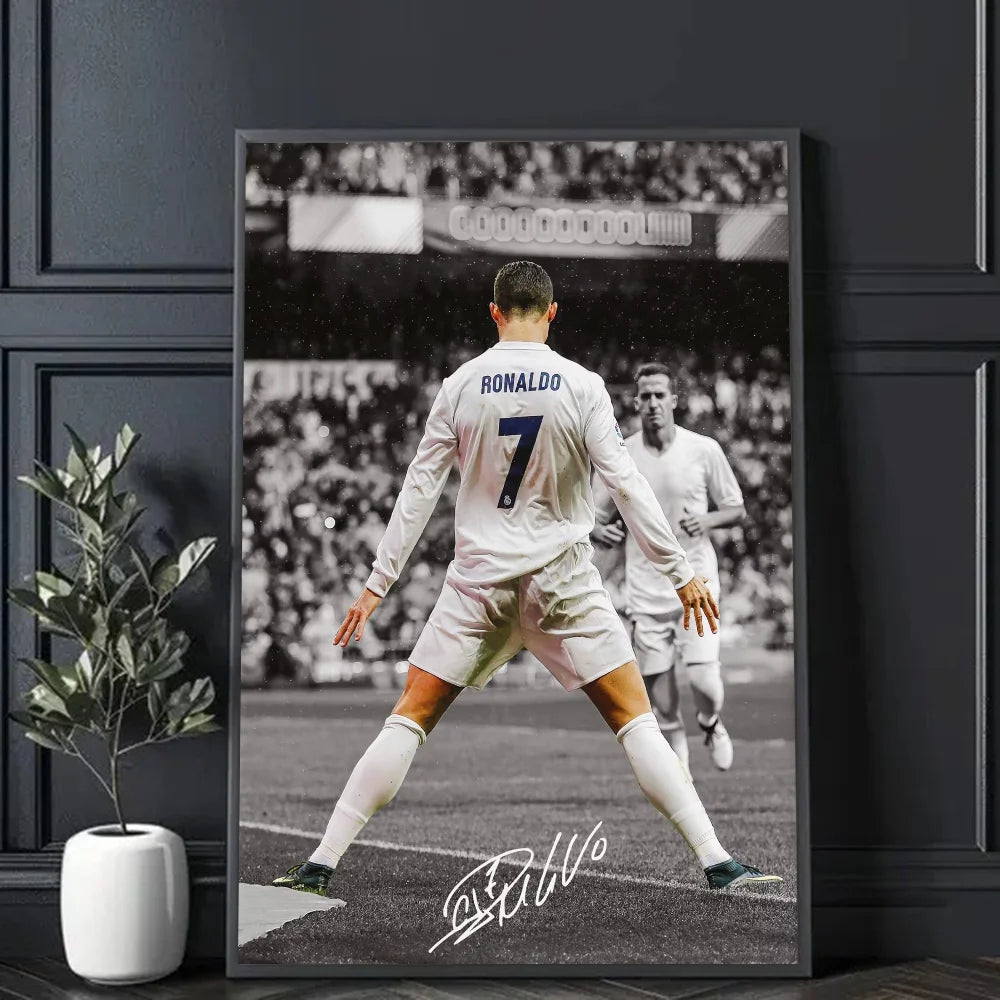 Football Star CR7 C.Ronaldo Poster Frameless Personalized Wall Art Poster Photos for Living Room Home Decor