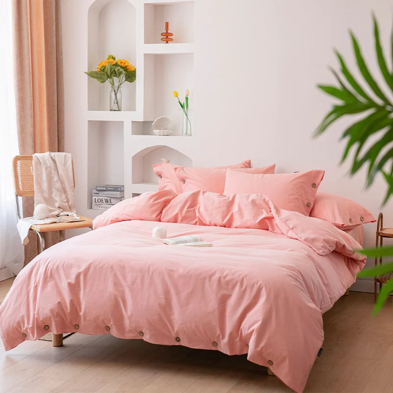 3pcs  100% cotton bedding set Double Duvet Cover Set 220x240 Solid Twist Cotton King Size Bedding Set Quilt Cover Set