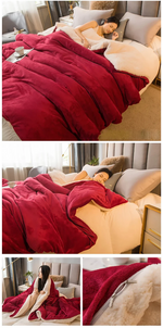 Wool Throw Blanket Keep Warm Winter Bed Blankets Double Sided Queen Duvet Cover Camping Double Bed Cover Bedspread On The Bed