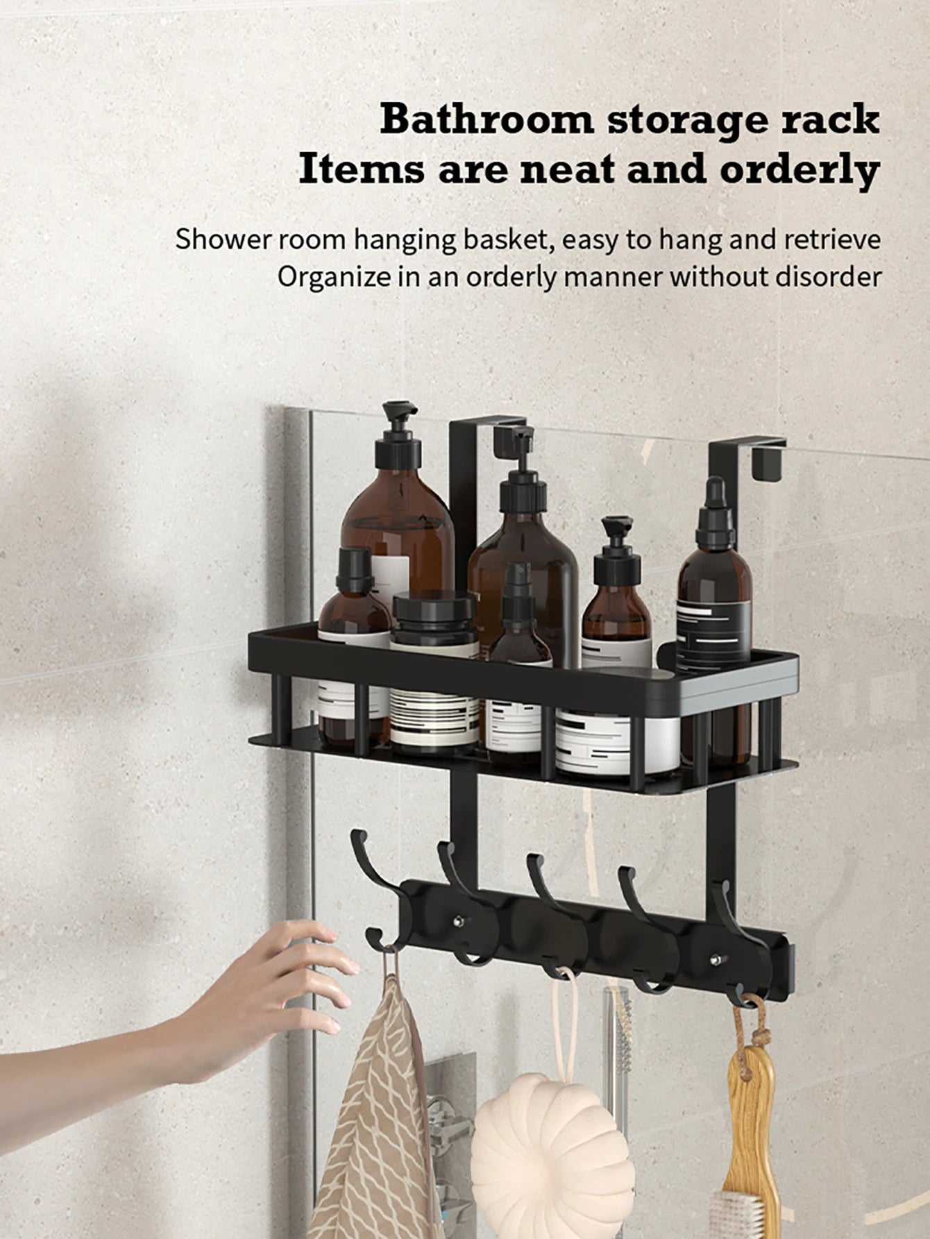 bathroom wall mounted storage rack, door mounted rack, shower gel rack, shower supplies storage rack