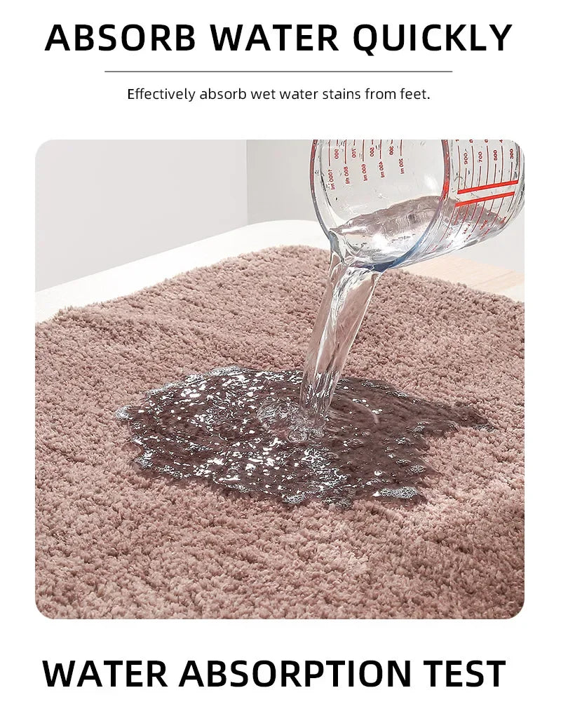 U-shaped thickened bathroom floor mat, plush material, bathtub absorbent mat, anti slip foot mat, bathroom small carpet, entranc